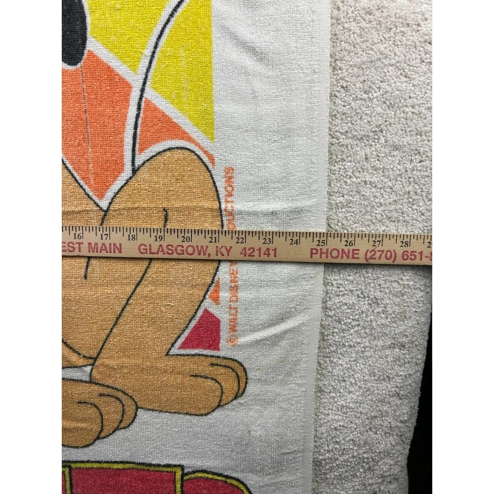 Vintage Disney Pluto Beach Towel Walt Disney Productions 50x25 Franco All Cotton